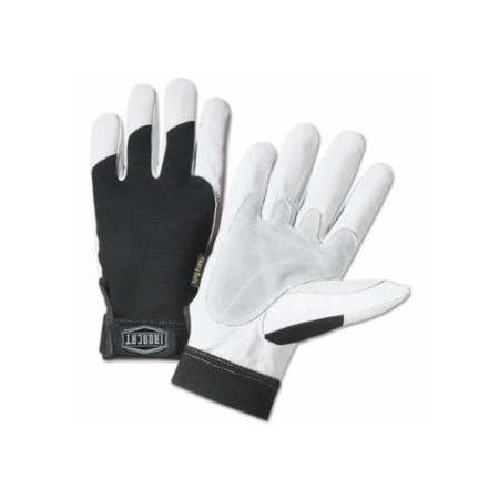 Ironcat Heavy Duty Goatskin Gloves, 2X-Large, White; Black, Elastic, Kevlar 813-86552/2XL
