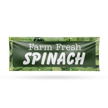 Signmission Farm Fresh Spinach, 36 Inch x 96 Inch, Vinyl Banner B-96-30615