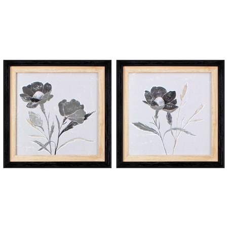Homeroots Set Of Two Dark Ophelia Black Framed Print Wall Art, 2PK 484198