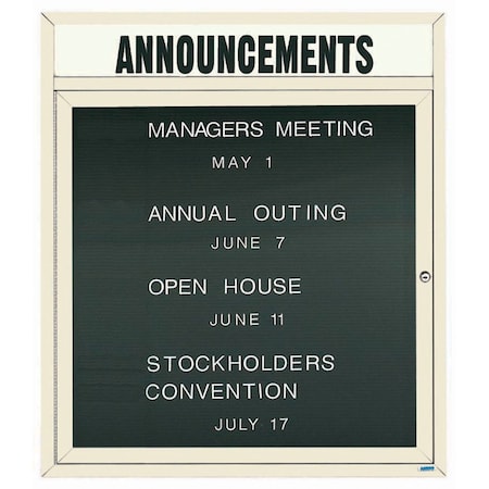 Aarco Illuminated Outdoor Enclosed Directory w/ Al Frame Header, Powder Coated Ivory, 36''Hx30''W OADC3630HIIV