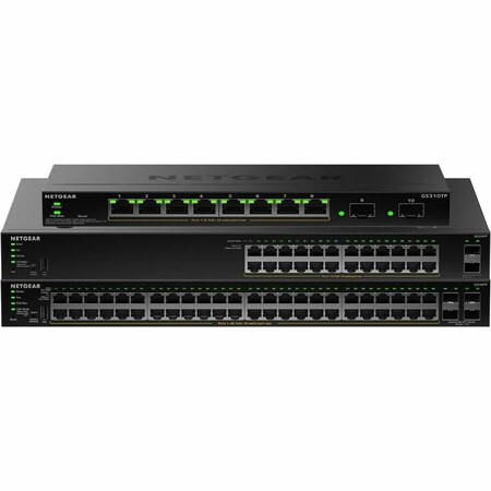 Netgear SWITCH - GS310TPV2 - DESKTOP - WIRED - 8X 10/100/1000 BASE-T RJ45, 2X 1000BASE-X GS310TP-200NAS