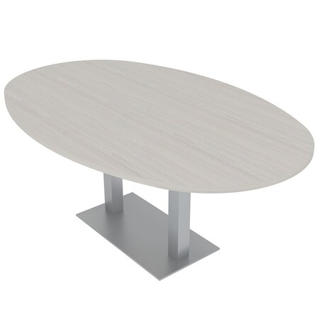 Skutchi Designs Boval Conference Table With Power Unit, 48 in W, 72 in L, Ivory HAR-BOVL-48X72-DOU-K458-NA