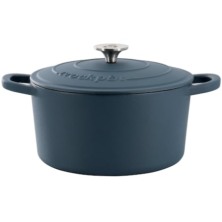 Crockpot Artisan 5 Quart Enameled Cast Iron Dutch Oven in Matte Navy Blue 138504.02