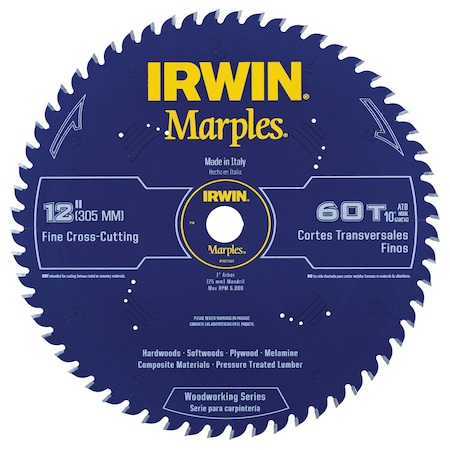 Irwin 12", 60-Teeth Laser Cut Circular Saw Blade, PK2 1807383