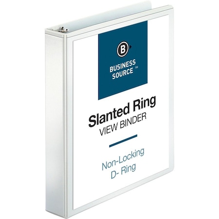 Business Source Ring Binder, White, Clear Sleeve BSN28441