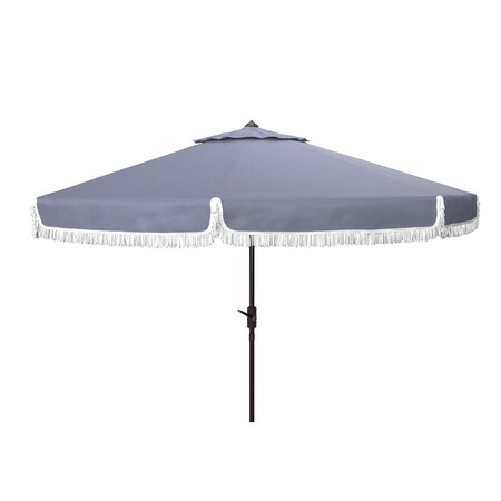 Safavieh 11 ft. Milan Fringe Umbrella, Grey PAT8108B
