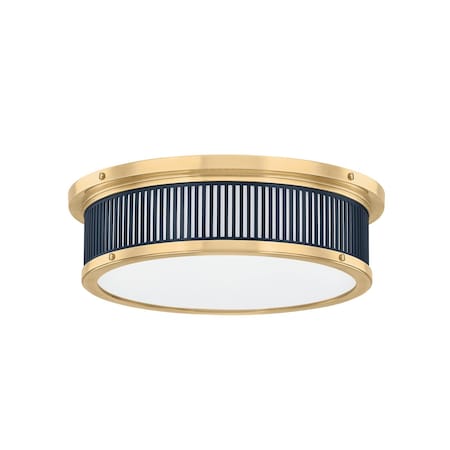 Hudson Valley Lighting Ashdown Integrated LED Flush Mount in Aged Brass/ Bronze by Mark D. Sikes MDS1901-AGB/DBL