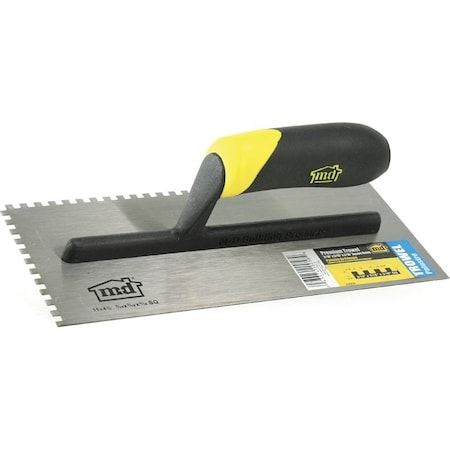 M-D Building Products Tile Installation Trowel, 11 in L, 4-1/2 in W, Square Notch, Comfort Grip Handle 20058