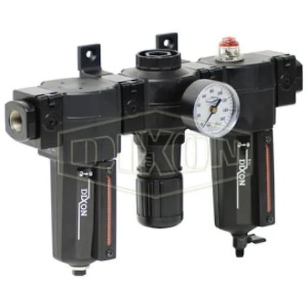 Dixon Norgren by Standard Combination Unit with Slight Glass, 3/4 in Port, 140 SCFM Flow Rate, Aluminum B E74-6M-MB