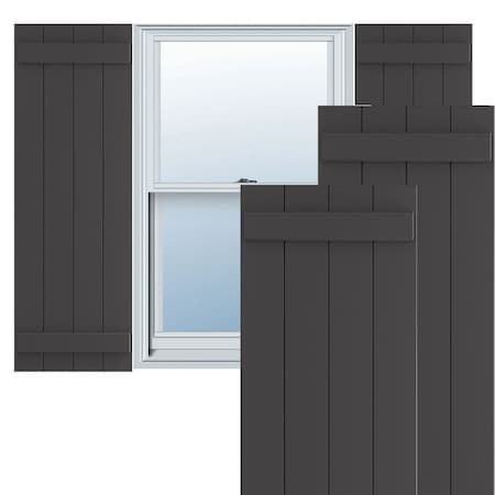Ekena Millwork True Fit PVC, Four Board Joined Board-n-Batten Shutters, Shadow Mountain, 21 1/2W x 49H, PR TFP101BBF21X049SM