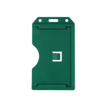 Brady BADGE HOLDER, GREEN, VERTICAL, SEMI-RIGID, CARD HOLDER W/SLOT AND CHAIN, W/4TH SIDE RAIL 1840-8164