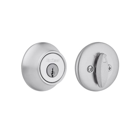 Kwikset Satin Chrome Metal Single Cylinder Deadbolt 96600-875