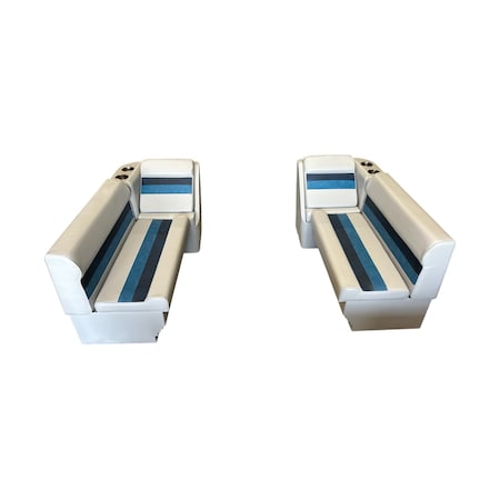 Horizon Mfg Premium 6 Piece Pontoon Furniture Set Gray/Navy/Blue Premium 021-ABDK