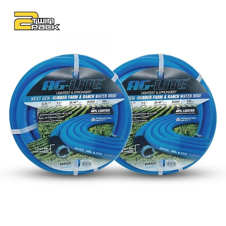 Ag-Lite Rubber Water Hose Assembly 5/8in. x 15, 2PK AL5815-2pk
