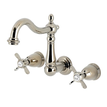 Kingston Brass Double-Handle Wall Mount Bathroom Faucet, Polished Nickel KS1256BEX