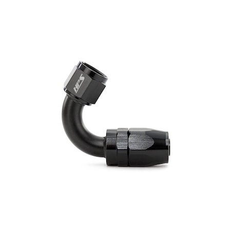 Hps Performance 120 Degree -4 Compression Double Swivel Hose End to AN Female, Aluminum, Black 250-1204