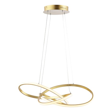 Jonathan Y Alexia 25" Abstract Integrated LED Metal Adjustable Pendant, Gold Painting JYL7219B