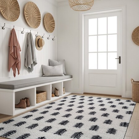 World Rug Gallery Scandinavian Arrow Shag Area Rug 4 ft x 6 ft Anthracite WR126ANTHRACITE4X6