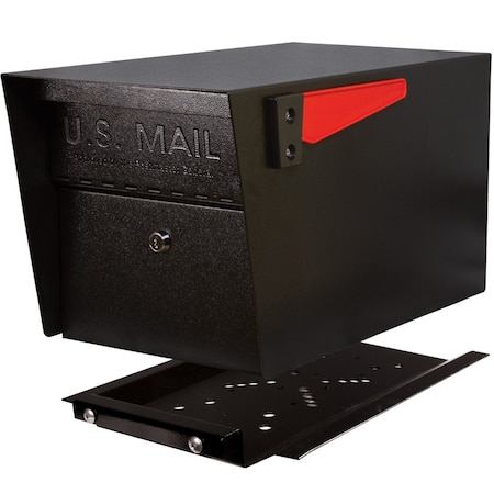 Mail Boss Mail Manager PRO Locking Post-Mount Mailbox, Black/Granite, USPS 805913