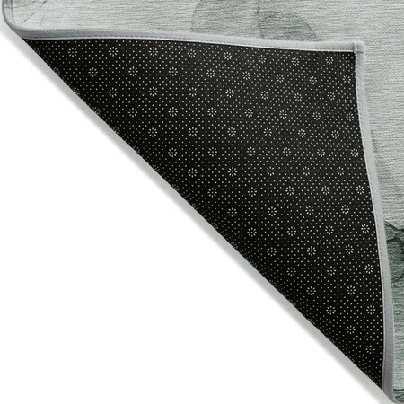 Homeroots 3' X 5' Green Abstract Washable Non Skid Indoor Outdoor Area Rug 559508