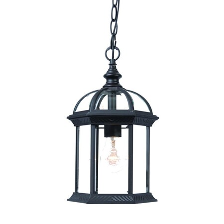 Homeroots Matte Black Cage Hanging Light 398008
