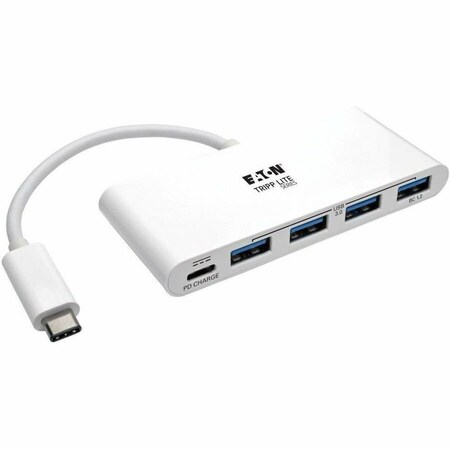 Tripp Lite Eaton Tripp Lite Series 4-Port USB-C Hub, USB 3.x (5Gbps), 4x USB-A Ports, 60W PD Charging, White U460-004-4A-C