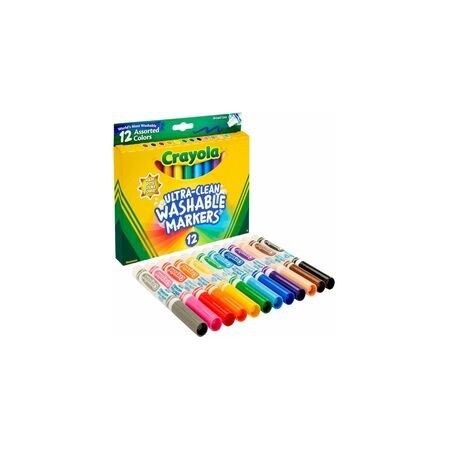 Crayola Assorted, Orange, Yellow, Green, Blue, Violet, Brown, Black, Gray, Flamingo Pink, Sandy Tan Markers 58-7812