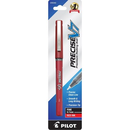 Pilot Precise V7 Fine Premium Capped Rolling Ball Pens, Red PIL35342