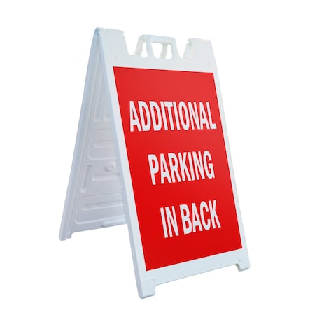 Signmission Additional Parking In Back, A-Frame & 2 Sign Inserts, Heavy-Duty Plastic Frame SBHD-C-2436-Additional Parking In Back