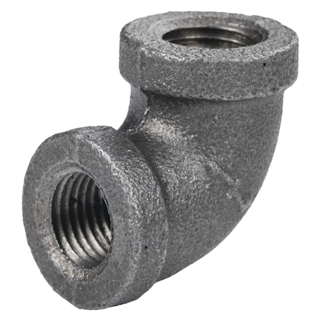 Zoro Select 90 Degrees  Elbow Black Coated Malleable Iron Pipe Fitting, 1/4" Pipe, Female BSPT, Malleable Iron 793FE3