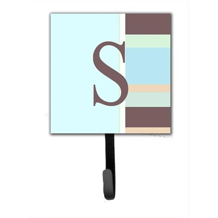 Carolines Treasures Letter S Initial Monogram - Blue Stripes Leash Holder Or Key Hook CJ1003-SSH4