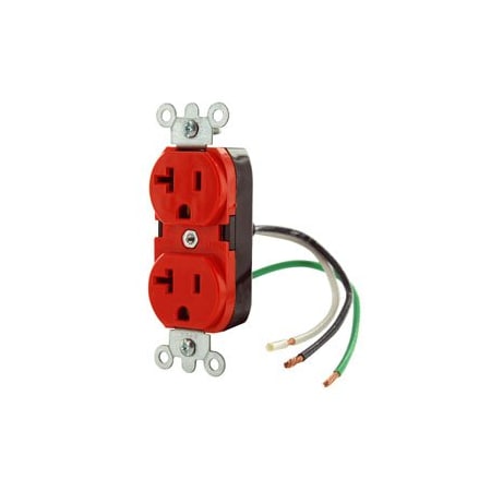 Leviton Industrial Series Heavy Duty Grade Duplex Receptacle, 20 Amp, 125 Volt 5362-LR