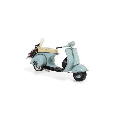 Homeroots 8" Blue and Black Metal Hand Painted Model Motorcycle Tabletop Sculpture 489464