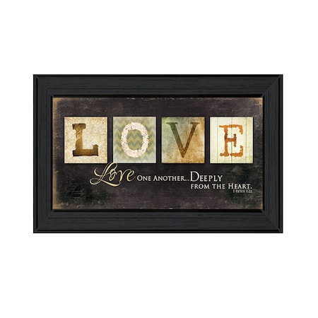 Homeroots Love One Another 2 Black Framed Print Wall Art 407781
