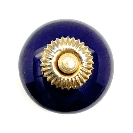 Homeroots Set of Six Cobalt And Gold Ceramic Drawer Pull Knobs, 6PK 635764