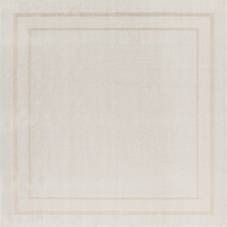 Homeroots 9' Ivory And Gold Square Indoor Outdoor Area Rug 573202