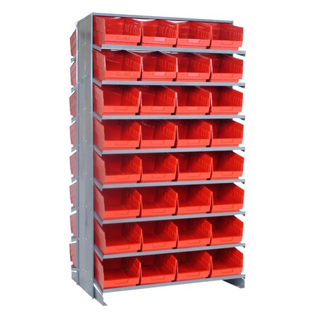 Quantum Storage Systems DOUBLE SIDED PICK RACK W/64 RED BINS QPRD-208RD