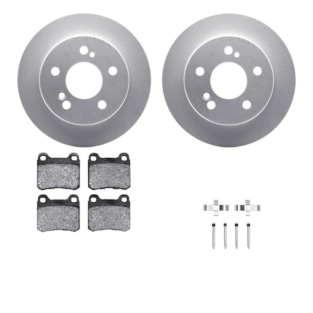 Dynamic Friction Co DFC GEOSPEC Coated Rotors with 5000 Brake Pads - Ceramic and Hardware 4512-63127