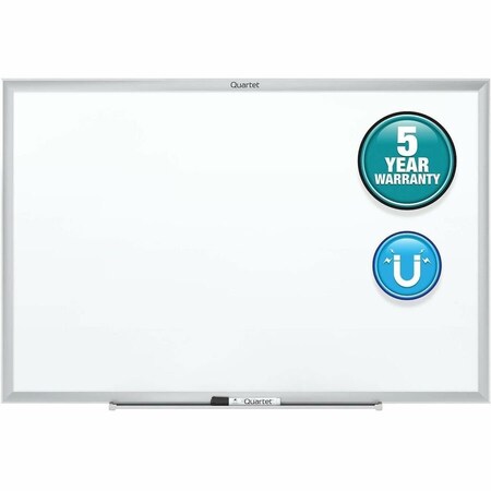 Quartet Magnetic Whiteboard, 36"x24", Silver Alum, Magnetic Dry Erase, 24", 36", Aluminum Frame, White SM533