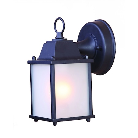 Homeroots Matte Black Hanging Frosted Glass Lantern Wall Light 399215