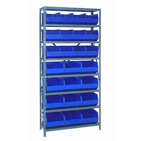 Quantum Storage Systems STEEL SHELVING UNIT W/ 24 BINS BLUE 2475-483485BL