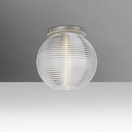 Besa Lighting Besa Kristall 8 Ceiling, Clear, Satin Nickel Finish, 1x60W E26 base 461600C-SN