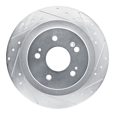 Dynamic Friction Co DFC Brake Rotor - Drilled and Slotted - Silver 631-58036R