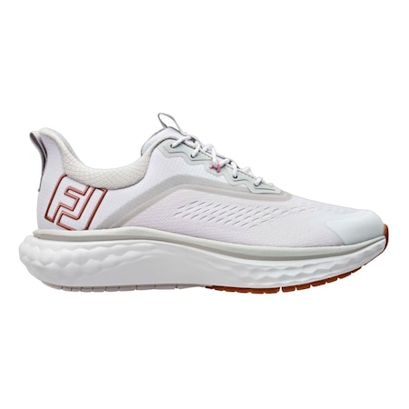 Footjoy Quantum Women's Spikeless Golf Shoes - White/White/Tan/6 Medium FTJ97819W