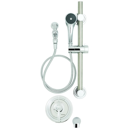 Speakman Diverter Trim, Handicap Shower, and Tub System (Valve not included), 1.5 GPM, Polished Chrome SLV-5490-ADA-E15