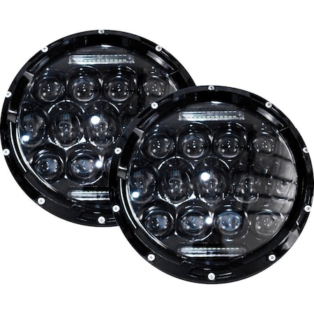 Race Sport (2) 7In Led Conversion Lenses 13X5W - Plug-&-Play H4H/L (Black) Pr RS-7LED13X5HL-PR