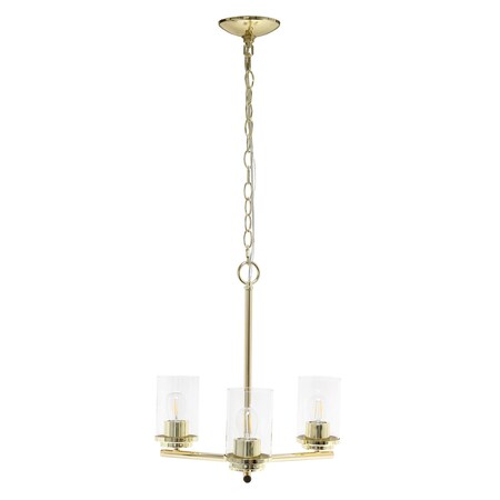 Homeroots Gold Chandelier Iron Ceiling Light With Clear Shades 651650