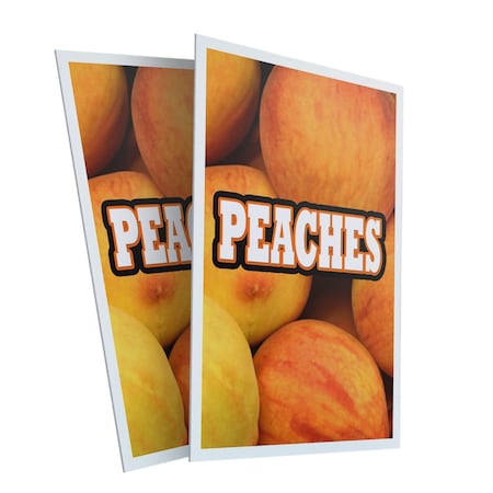 Signmission Peaches, Plastic Signs Only 24 Inch x 36 Inch, Corrugated Plastic, 2PK CSB-2436-2PACK-Peaches