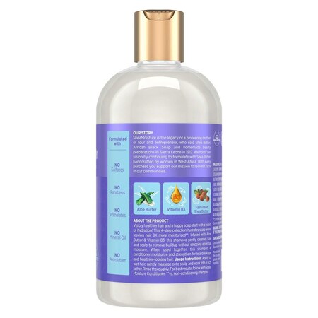 Shea Moisture Aloe Butter and Vitamin B3 Scalp Moisture Shampoo, 13 Fluid Ounce, 12PK 68939327