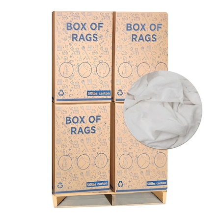 Supremeplus New White Flannel / Thermal Cleaning Rags, 600 lbs. Pallet, 50x 12 lbs. Boxes, 12PK SP-2374